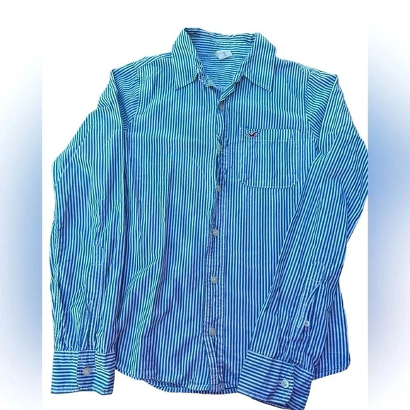 Hollister Collared Button Down Striped Dress Shirt Size Small - Picture 1 of 5